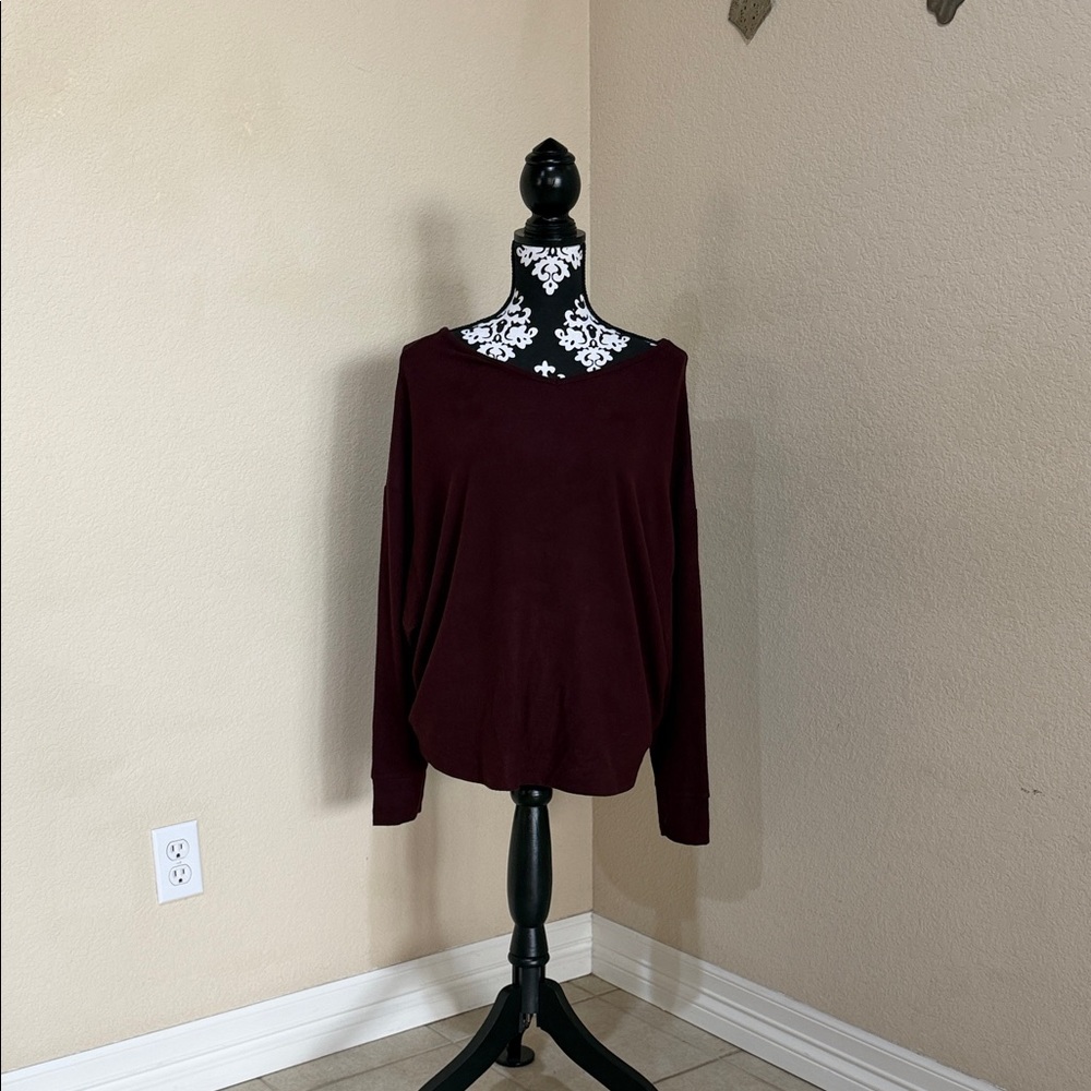 Maurices Deep Burgundy Long Sleeve Top